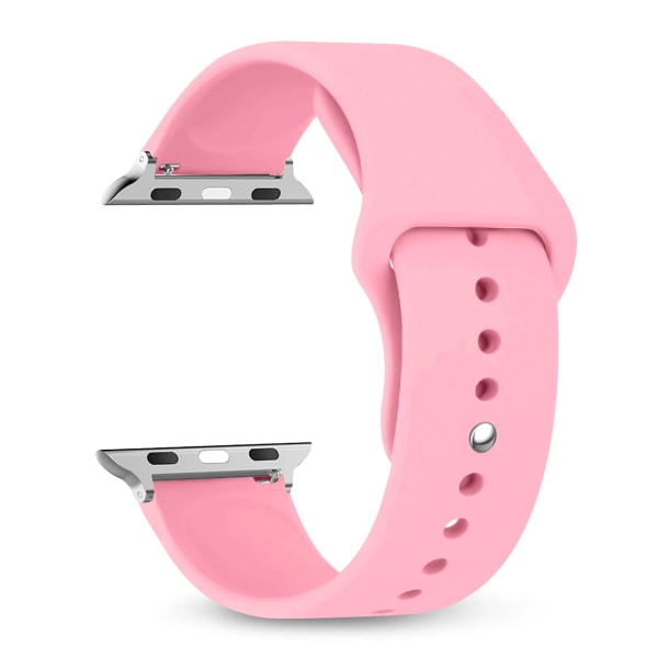 För Apple Watch -band 45 mm 44 mm 49 mm 40 mm 41 mm 42 mm Silikon Sportarmband correa iWatch Strap Series SE 9 8 7 6 5 3 4 Ultra 2 Soft Pink 42 44 45 49 mm