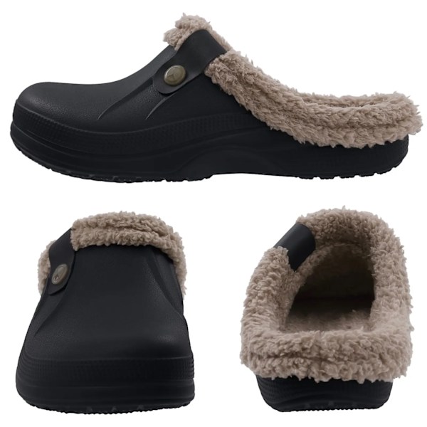 Eyriphy Män Clogs Skor Varm Plush Inomhus Toffpers Icke-Slips Vattentät Vinter Bomull Slides Fluffig Päls Sovrummer Tofflor För Män Camouflage 40-41(9.6-9.8 inch)