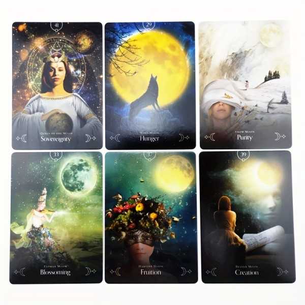 Queen Of The Moon Oracle Cards, Divination Tarot Deck, Fortune Taling Game, Family Casual Entertainment Party Bordsspel