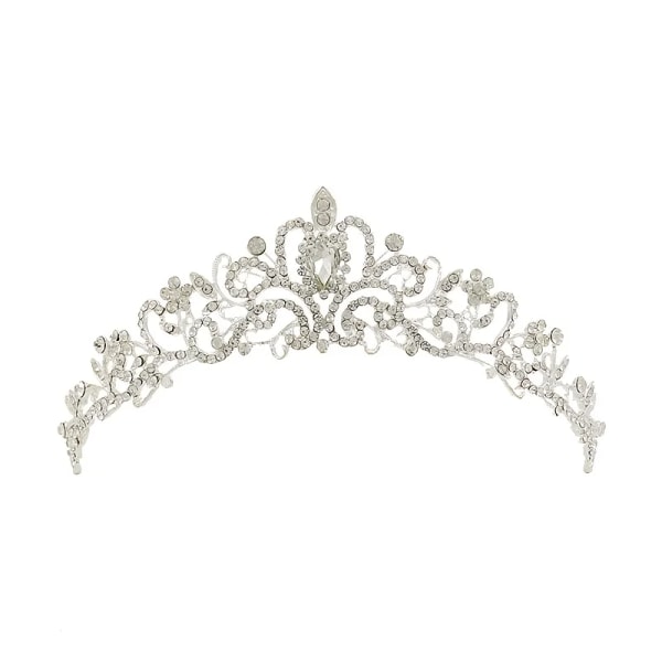 Bröllopshår Tiara Kristall Brud Tiara Krona Med Kam Strass Prom Diadem Diadem och Kronor Bröllopshårtillbehör Black