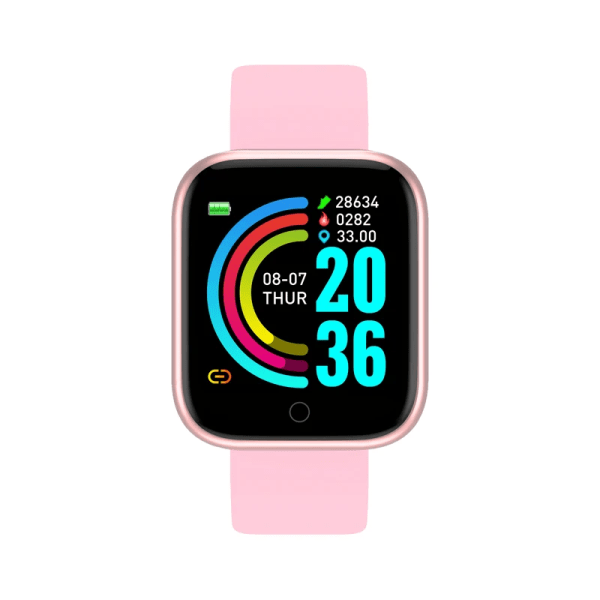 D20 Smart Watch Herr Dam Vattentät Bluetooth Sportarmband Fitness Mode Y68 Smart Band För IOS Android Pink