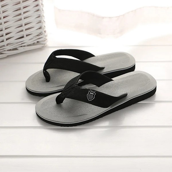 1 par Mænd Sommer Flip Flops Strand Flade Slides Anti-Slip Indendørs Udendørs Casual Tøfler 40-45 Letvægts Strandtøj Camel 44