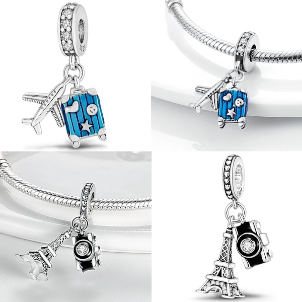 Hot Sale 925 Sterling Sølv Kamera Perler Vedhæng Charms Passer Til Original Pandora Armbånd Halskæde Til Kvinder Smykkefremstilling KTC1028