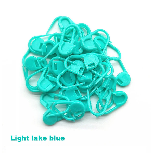 50/100 kpl Moniväriset Muoviset Turvamerkit Neulepuikkomerkit Virkkausompeleet DIY-Kudonnatyökalut Aca Vakuutus Light lake blue 100pcs