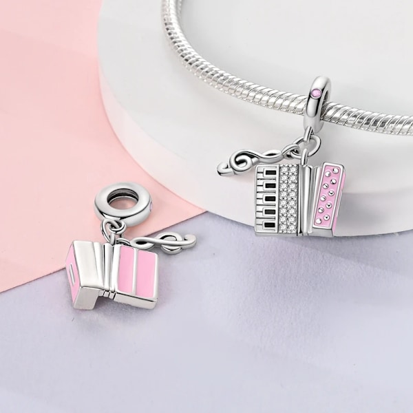 Tulip Piano Charms Ripustettava Fit Original Pandora 925 Rannekoru 925 Sterling Hopea Kahvi Charms Helmet Naisille Tyttö Lahja KTC1141