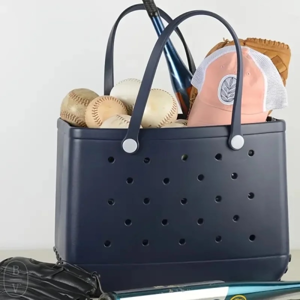 Gummi Kvinnor Bogg Bag Mode Sommar Pool Shoulder Handväska EVA Stor kapacitet Varukorg Kvinnlig makeup Tote Beach Jelly Bag Grey 38x32x13CM