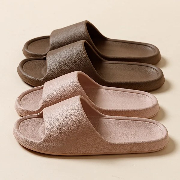 Män Sandaler Flip Flops Kvinnor Tofflor Solid Färg Enkel Icke-Slipp Super Mjuka Slides Dusch Tofflor För Män Utomhus Cot Uple Skorname B-Pink 44-45