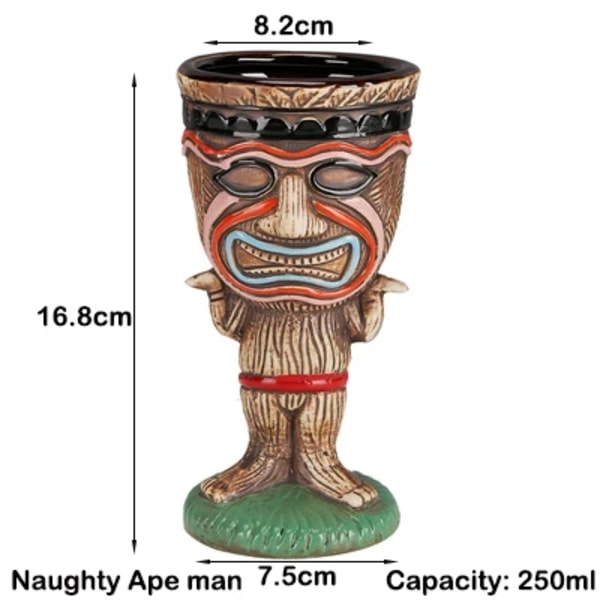 Tiki Muggar Keramiska Hawaiianska Luau Party Muggar Dryckesglas, Söta Exotiska Cocktailglas, Tiki Bar Green 250-660ml