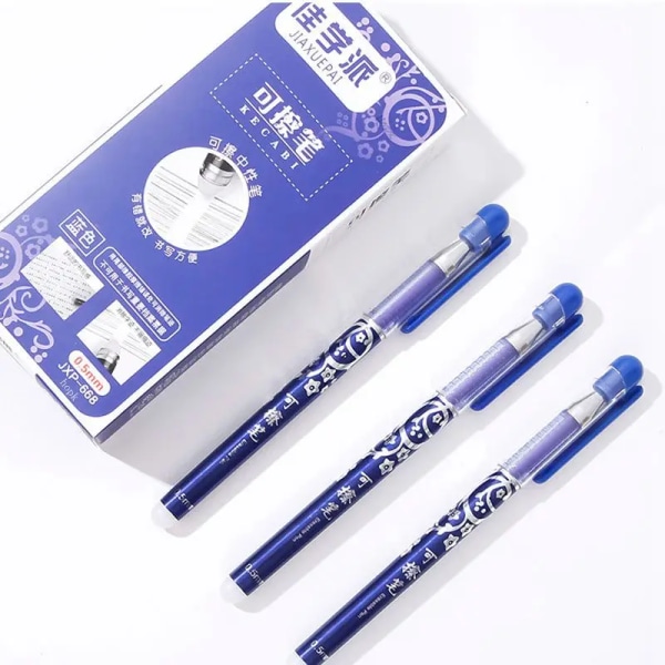 Raderbar Gel Pen Refill Stång Set 0,5 mm Tvättbart handtag Magic Raderbar Penna för skolpenna Skrivverktyg Kawaii Stationery 0.5mm Needle tip