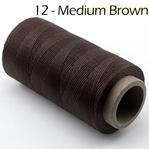 Vokset Lin Trådbinding | Vokset Tråd Sy Læder - Vokset Tråd 12 Medium Brown 1.2mm 300D - 135M