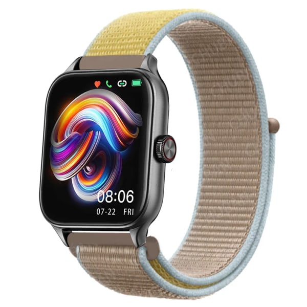 20mm 22mm Nylon Loop band För Amazfit GTS4/2/3/3pro/2e/GTS2 Mini/GTR 4 42mm/47mm/GTR2/2e/stratos bältesarmband Amazfit bip rem 48 Camel 22mm