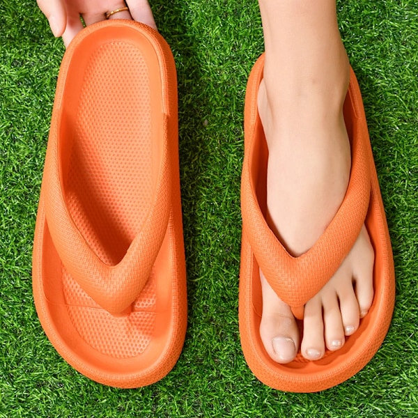 Yrzl Tykke Stødabsorberende Mænd Eva Flip Flops Sommer Sko 2024 Par Tøfler Stor Størrelse 47 Udendørs Strand Sandaler Til Mænd Beige 42-43