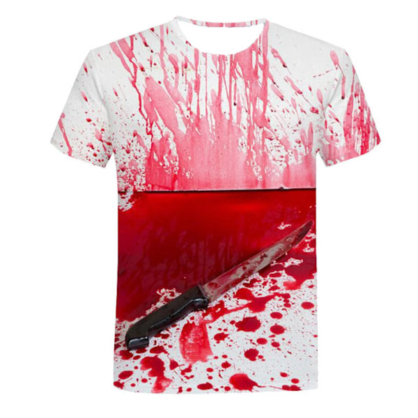 Sommer Halloween Horror Blodige 3D Print T-shirts Mænd Kvinder Kortærmet T-shirt Overdimensioneret Harajuku Y2k Te Toppe Børnetøj ETF66F2024091SY M