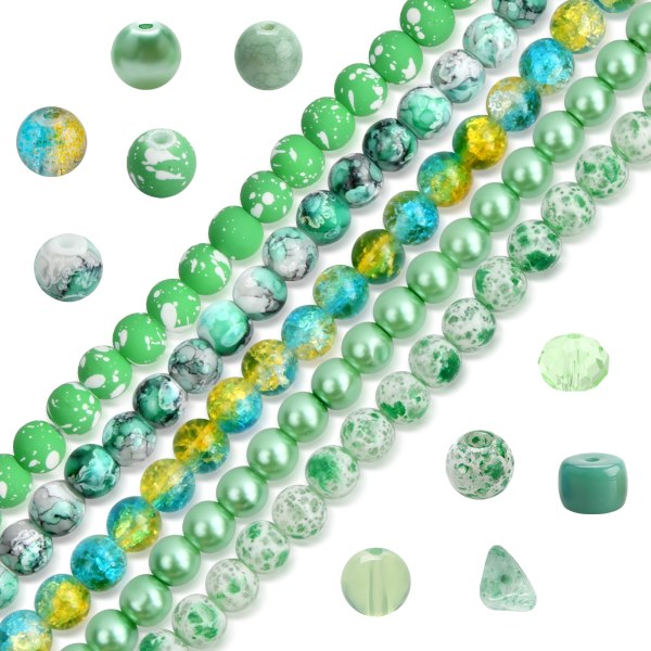 200 st 8 mm runda glaspärlor för smyckestillverkning DIY-halsband Armbandstillverkningssats Hantverk Smycketillverkning Small Business Supplies Green
