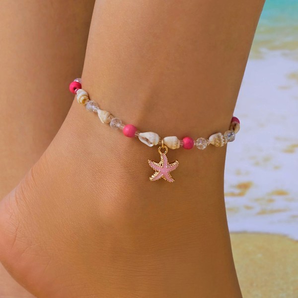 Nya Starfish Shell Pärlor Ankruckar För Kvinnor Beach Ankel Ben Armband Smycken Bohemian Chain Sandaler Beach Sommar Presenter 7