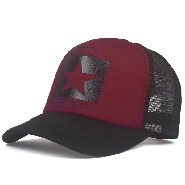 Mode cap Kvinnor Baseballhatt Andas Män Kvinnor Sommar Mesh Cap Basebollkepsar Gorras Casquette Dropshipping Red wine 56-62cm