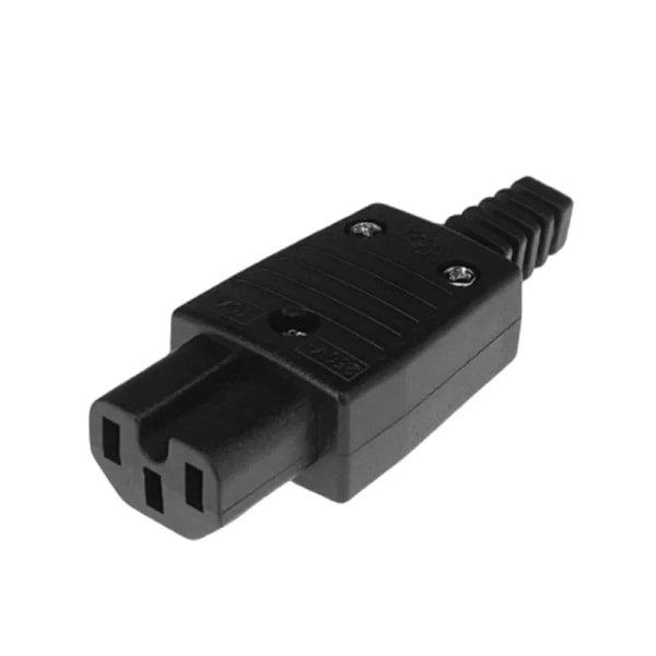 IEC rak kabel-kontaktkontakt C13 C14 C15 10A 250V svart hona&hane-kontakt Rewireable Power Connector 3-stifts AC-uttag C15