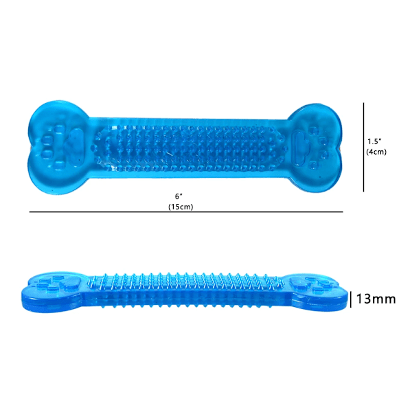 Husdjurs Hund Tugga Leksaker Gummi Bone Leksak Aggressiva Tuggar Hund Tandborste Doggy Valp Tandvård Interaktiva Träning Rengöra Tänderna Blue