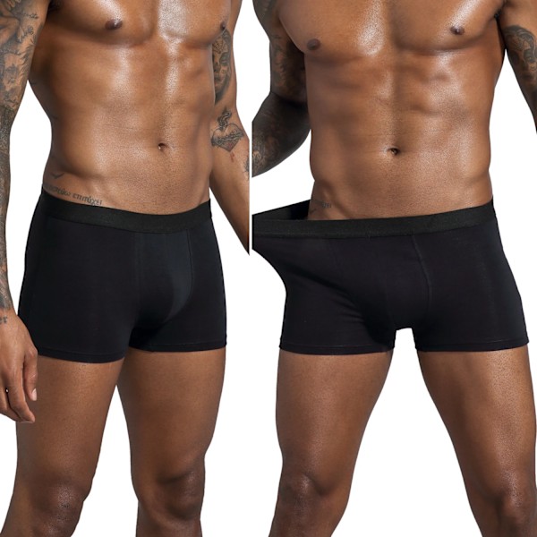 6St Pack 2024 Män Trosor Bomull Underkläder Han Varumärke Boxer Och Underkläder För Homme Lyx Set Shorts Ruta Klippsats 6pcs-W2-Black XXL