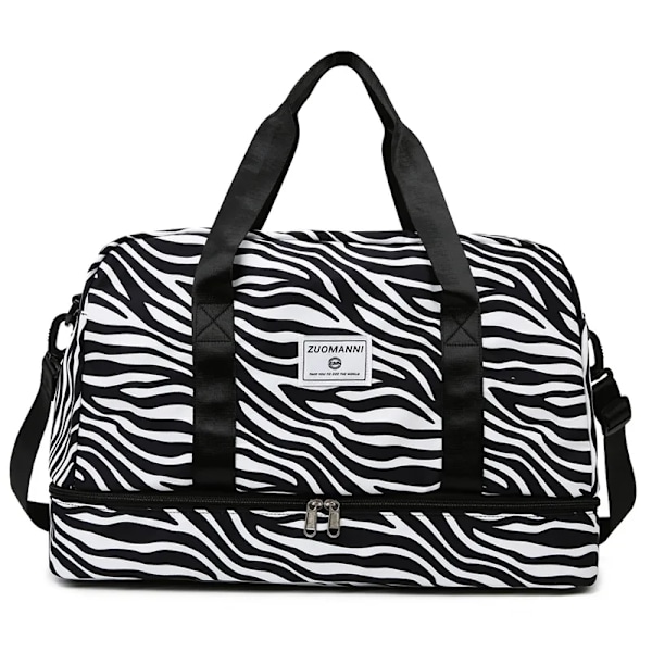 Rejsetaske Kvinders Håndtaske Leopard Zebra Print Vandafvisende Stor Størrelse Bagage Fitness Tør/Vådt Separation Duffel Taske Weekendtaske 4