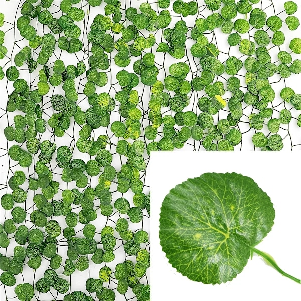 Kunstig Grøn Ivy Blad Rattan Ranke Blade Vine Hængende Girland DIY Falske Blomster Planter til Have Bryllup Fest Hjem Dekoration Begonia Leaves 10M (5 String)