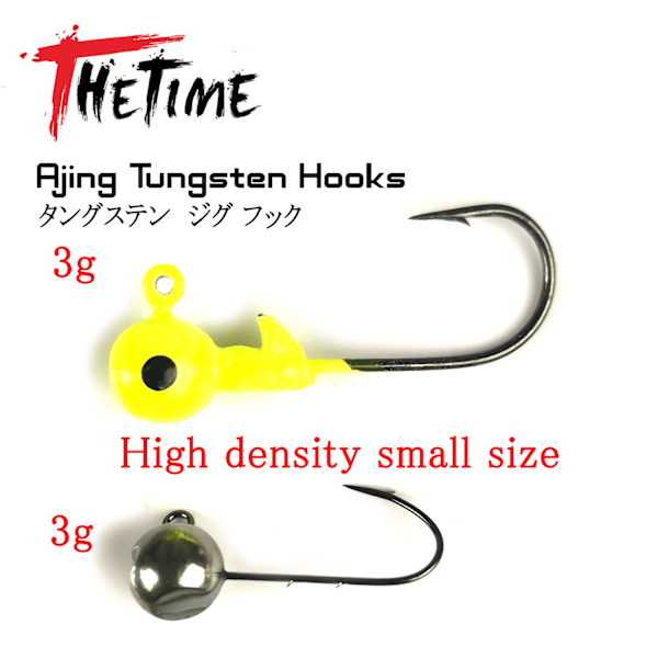 Tiden Nya Mantis Ajing Krokar 1G 1.5G 2G 2.5G 3G Bergfisk Lure Micro Volfram Pussel Huvud Mjuk Betes Shank Bäckfiskkrok För Bassor Size 3.0g