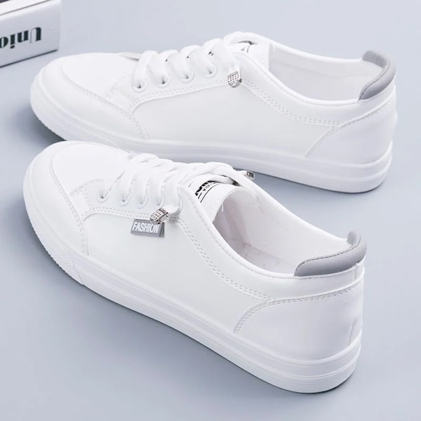 Kvinnor Sneakers Vulcanize Skor Våren Höst Andas Lägenheter Solid Färg Mesh Skor Ung Kvinna Casual White Skor Dark Grey 35