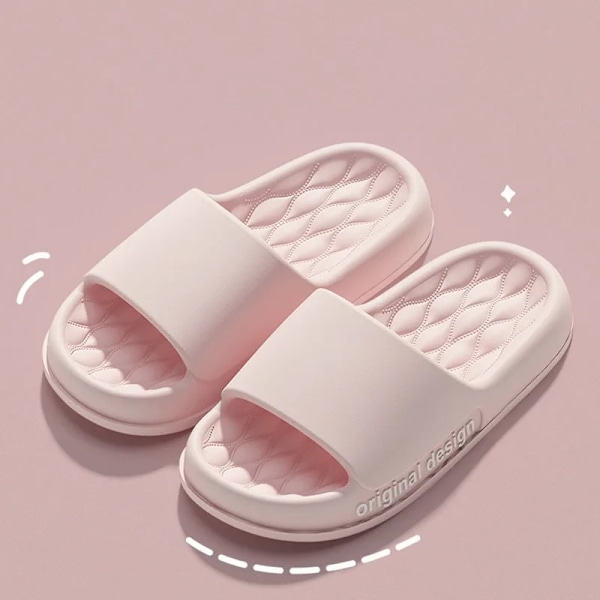 Män Trend Nya Sommar Tofflor Eva Non-Slip Mjuk Sole Moln Slides Kvinnor Sandaler För Hem Beach Inomhus Utomhus Män Flip Flop S pink 44-45(foot 27CM)