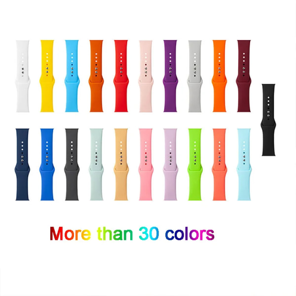 Silikonband för Apple Watch Series 3 4 5 6 SE 7 8 iWatch Armband 38mm 40mm 41mm 42mm 44mm 45mm 49mm Ultra Apple Watch Strap Deep purple 38mm-40mm-41mm M-L