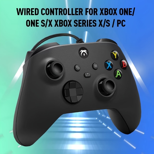 Kabelansluten handkontroll för Xbox One/One S/X Xbox Series X/S, spelkontroll för PC, Gamepad för Windows 7/8/10, spelfjärrkontroll med delning Black For Xbox
