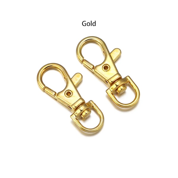 10 stk. Alloy Hummer Spænde Kroge D-ring Karabiner Kit Nøglering Bæltespænde Tilbehør Til Håndtasker DIY Håndværk Ornament Fremstilling Gold 38x15mm 10Pcs