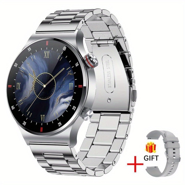 Fashion New Smart Watch, Unisex Vattentät Trådlös Sport Fitness Tracker Blodsyreövervakning Smart Watch Silver Steel Belt