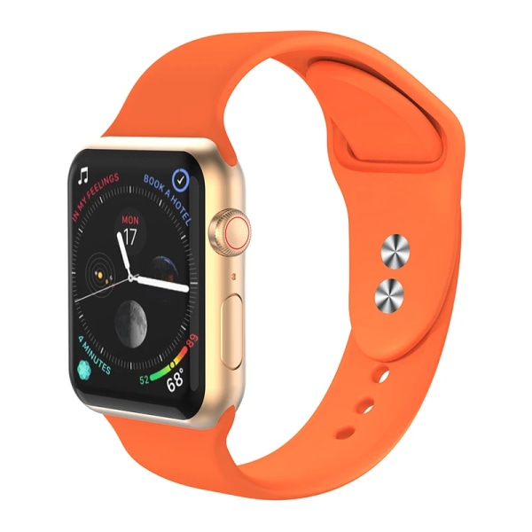 Silikonband för Apple Watch Series 3 4 5 6 SE 7 8 iWatch Armband 38mm 40mm 41mm 42mm 44mm 45mm 49mm Ultra Apple Watch Strap Orange 49mm-42-44-45mm M-L