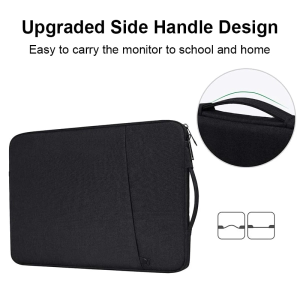 Laptopfodral Case 13, 13,3, 14, 15, 15,6 15,4 tum för Macbook Pro Air Vattentätt Notebook- cover Lenovo ASUS Huawei-väska Black For 13-13.3 Inch