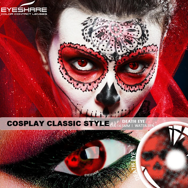 Eyeshare 2kpl Cosplay Värilliset Piilolinssit Anime Piilolinssit Siniset Silmälinssit Vuosihullut Halloween Meikki Eup Värikäs Linssi BLIND-GREEN