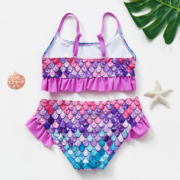 2~12Y Barn Baddräkt Tvådelad flicka baddräkt Hög kvalitet Barn Bikini set Toddler flickor Baddräkt Flickor Bikini Set-1129 ST291 rose 3-4Y(98-104cm)