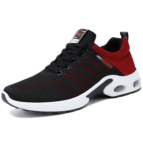 Skor Mäns 2024 Nya Män Skor Spets-Up Running Skor Ljus Casual Sneakers Män 9308 black red 39