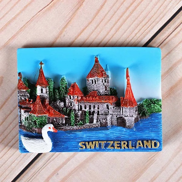 Magnetiska kylskåpsmagneter Italien Schweiz Chile Österrike Europeiska länder Turistmål Souvenir Heminredning Switzerland