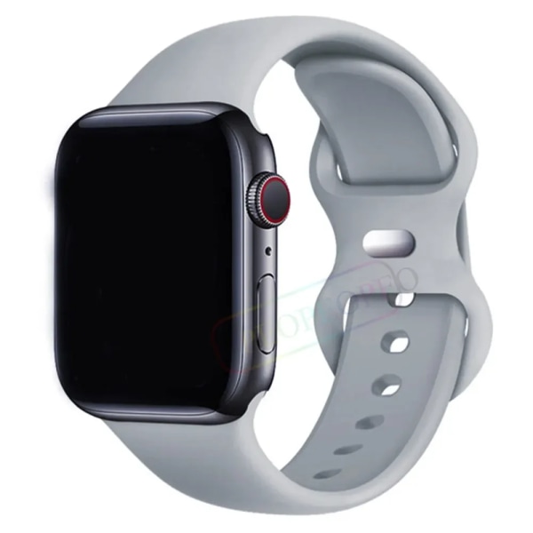 Silikonrem för Apple Watch Band 44mm 40mm 45mm 42-38-41mm original 1:1 armband iwatch series 8 7 se 3 4 5 6 9 ultra 2 49mm 44 Fog gray 38mm-40mm-41mm M-L