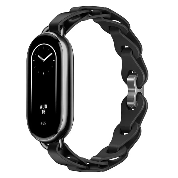 Gummiband för Xiaomi Mi Band 8 Spännearmband i rostfritt stål för Miband 8 NFC Fashion Lady Style Ersättningssilikonband Black For Xiaomi Miband 8