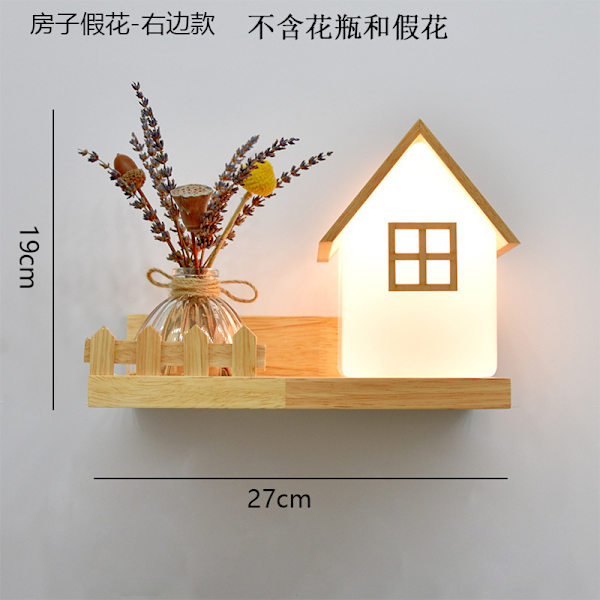 Nordisk Soveværelse Væglampe Sengelampe Stue Baggrund Vægdekoration Studie Gang Balkon Japansk Massivt Træ Plante Væglampe House Glass Right Bulb Not Included