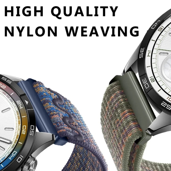 20/22MM Nylon för Samsung Watch 6/5/4 40mm 44mm 4/6 Classic 42mm 43mm 46mm 47mm Loop Strap Band för Galaxy Watch 5pro 45mm B