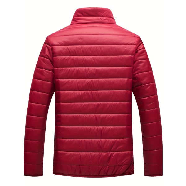 Varm vinterjacka för män, casual jacka med stativ krage för höst och vinter Red S(46)