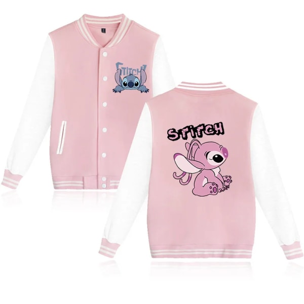 90s Hoodie Lilo Stitch Baseballjacka Herr Dam Sweatshirt Barn Pojkar Flickor Harajuku Jackor Streetwear Collegerockar Y2k 59005 3XL