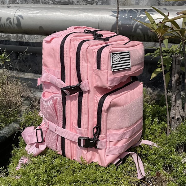 25L 45L Camping Vandring Rygsæk Taktisk Taske Molle Patches Rejse 900D Mænd Kvinder Mænd Udendørs Ruckdack Skulder Rejse Gym Pakke 45L White