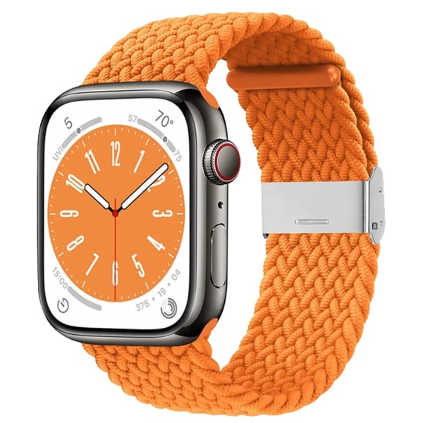 Flätad Solo Loop För Apple Watch ultraband 49mm 45mm-40-41mm-44mm Nylon Elastiskt armband iWatch series 9 8 se 6 7 5 4 3 band Orange 14 38mm or 40mm 41MM