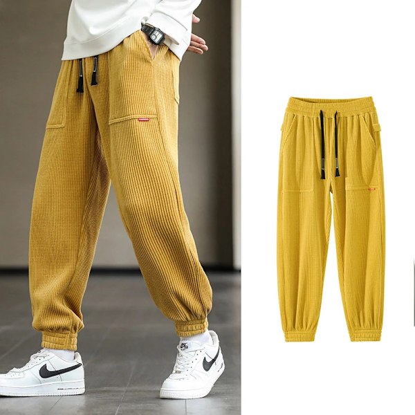 2022 Ny Höst Vinter Träningsbyxor Män Baggy Joggers Mode Streetwear Loose Casual Harem Byxor Plus Size 8Xl Gold 8XL