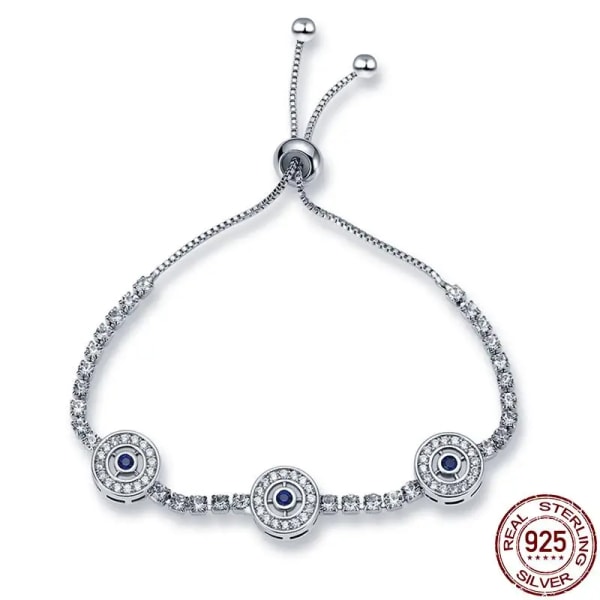 Armband Silver 925 Original Snake Chain 17-20 Evil Eye Heart Star Zircon for Charms Pärlor Hänge Födelsedag Smycken Göra presenter CMB82 17