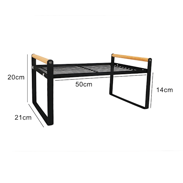 Kryddhylla för kök, förvaringsskåp, metall, för hem, kontor, väggskåp, köksredskapshållare, badrumshyllan, platsbesparande black large