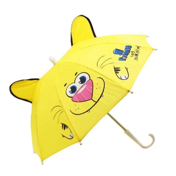 Söta barn paraplyanimering Kreativ tecknad film Långskaft 3D-öronmodellering Barnparaply för pojkar Flickor Present Style-B-04